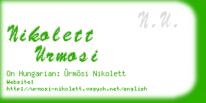 nikolett urmosi business card