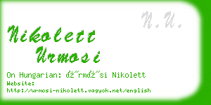 nikolett urmosi business card